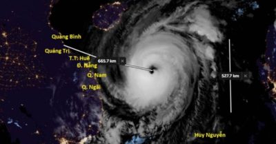 Bão số 13 tăng 2 cấp thành cuồng phong cấp 3, đường kính mắt bão lớn nhất trong lịch sử