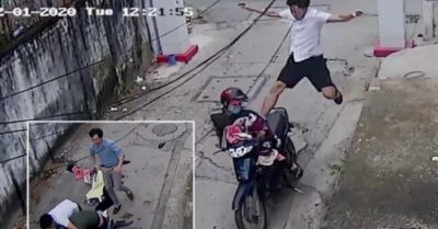 Gã đạo chích ‘đen đủi’ bị chủ nhà tặng nguyên cú đá trời giáng