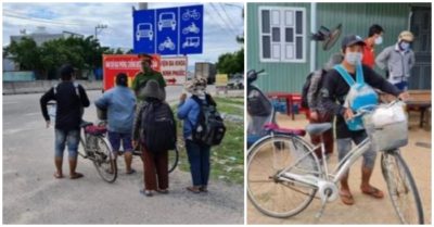4 mẹ con đạp xe 1.400 km về quê do cuộc sống khó khăn