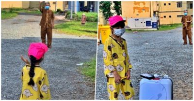 Bé gái mồ côi khỏi Covid-19, lưu luyến tạm biệt ông ngoại trước cổng bệnh viện