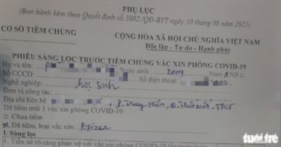 Cần Thơ xác minh thêm 57 trẻ dưới 18 tuổi được tiêm vắc-xin Covid-19