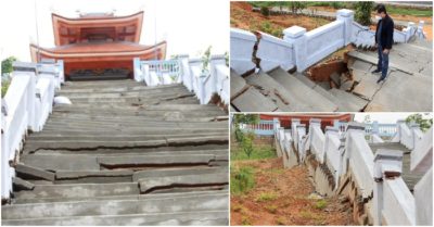 Đài tưởng niệm liệt sĩ ở Đắk Lắk sụt lún, nứt toác sau mưa