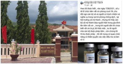 Chủ tịch xã mời 20 thân nhân cán bộ tiêm vắc xin Covid-19 bị khiển trách