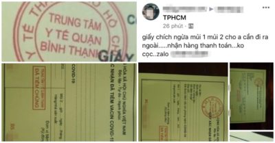 Rao bán 500 nghìn một giấy xác nhận đã tiêm 2 mũi