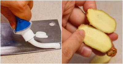 Kem đánh răng có thể mài dao, thử cắt một miếng gừng biết ngay dao sắc