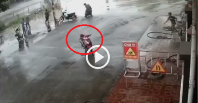 Clip: Xe máy không người lái tự đi đổ xăng