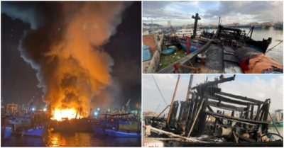 Vào bờ tránh bão, hàng loạt tàu cá bốc cháy tại cảng Quy Nhơn
