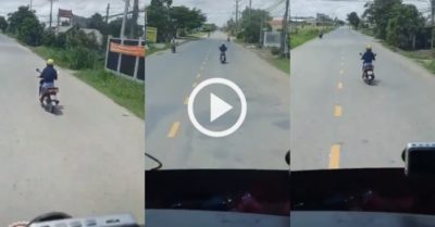 Video: Chồng lái xe tải che chắn cho vợ trên đường