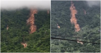 Video: Sạt lở tại núi Bà Đen, người dân hoảng hốt bỏ chạy