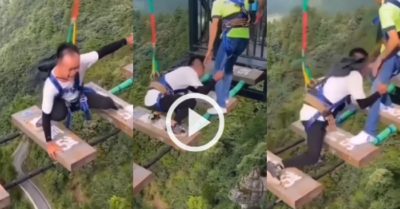 Video: Nam du khách hoảng loạn khi chơi cầu treo mạo hiểm cao 150m