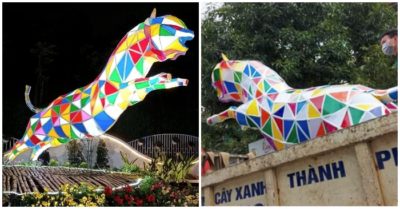 Linh vật hổ “bảy sắc cầu vồng” ở Nghệ An bị thu hồi