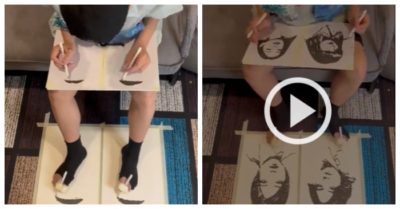 Video: Thán phục chàng họa sĩ vẽ chân dung 4 người cùng một lúc