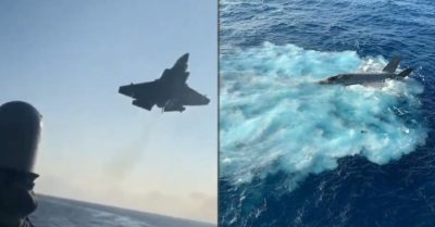 Rò rỉ video chiến cơ F-35 rơi xuống tàu sân bay ở Biển Đông