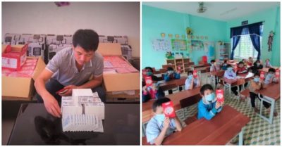 Quảng Nam: Thầy giáo trẻ mang lì xì cho 9.500 học sinh