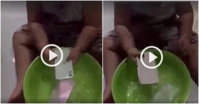 Clip: Bé trai mang iPhone của mẹ đi ‘tắm’