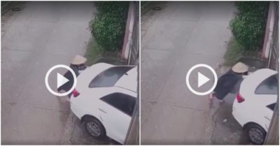 Clip: Vợ đẩy ôtô vào nhà phụ chồng