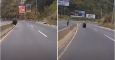 Video: Kỳ lạ bánh xe ô tô cố gắng ‘nhảy’ qua giải phân cách nhiều lần