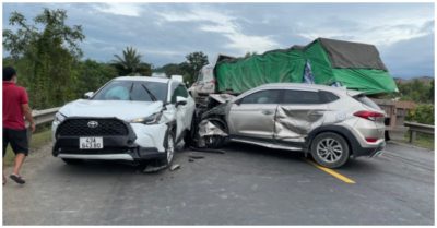 3 ô tô đâm liên hoàn, một cảnh sát kinh tế tỉnh Quảng Nam tử nạn