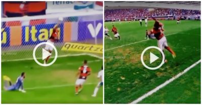 Video: Hậu vệ nhận thẻ đỏ vì bay người làm thủ môn