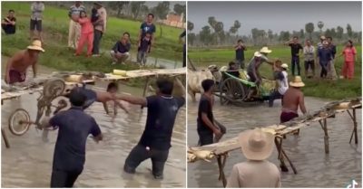 Clip: Vận động viên nhí uống nước no bụng khi được cứu hộ chăm sóc