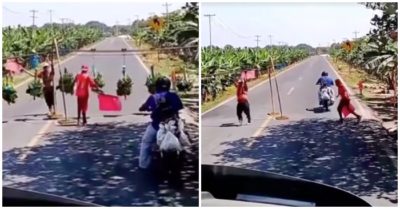 Video: Xe xếp hàng chờ chuối qua đường