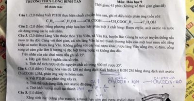 Phụ huynh bức xúc vì đề thi Hoá giống quảng cáo rượu Làng Vân
