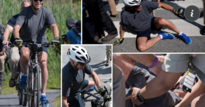 Video ông Biden ngã xe đạp trước hàng loạt máy quay phim