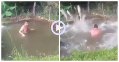 Video: Người đàn ông phát hoảng khi cá ồ ạt nhảy lên bờ