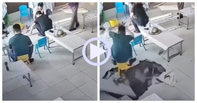 Video: Đang ngồi trong nhà, người đàn ông suýt bị hố tử thần ‘nuốt chửng’