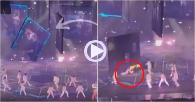 Khoảnh khắc màn hình lớn sập xuống sân khấu, rơi trúng nhiều vũ công