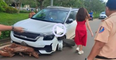 Video: Nữ tài xế lái ô tô “rụng” bánh chạy phăng phăng trên đường
