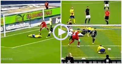 Video: Cầu thủ bỏ lỡ bàn thắng khi bị đồng đội cản phá đầy hài hước