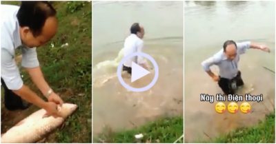 Video: Người đàn ông bối rối vì tuột mất cá khủng