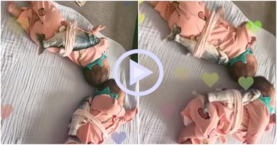 Clip: Bảo bối giúp mẹ bỉm sữa ru con ngủ không mất sức