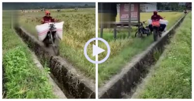 Video: Cao thủ phóng xe máy như bay trên mép cống nhỏ