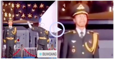 Video: Người đàn ông nín thở nhịn cười khi đồng đội tung cờ