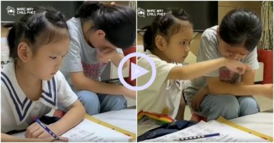 Clip: Chị gái bật khóc khi hướng dẫn em học bài