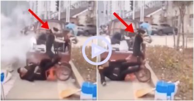 Clip: Chủ và chó ngã nhào khi xem nổ bỏng