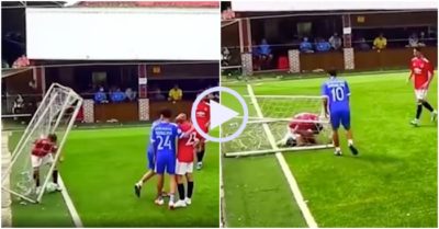 Video: Cầu thủ liên tiếp bị cầu môn hạ gục