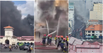 Cháy lớn ở quán bar District K cạnh chợ Bến Thành