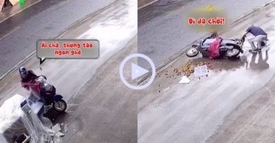 Clip: Vừa trộm được thùng táo, thanh niên bị nghiệp liên tục “ghé thăm”