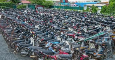 Hà Nội: Hàng nghìn chiếc xe máy phơi nắng mưa tại bãi giữ xe tang vật