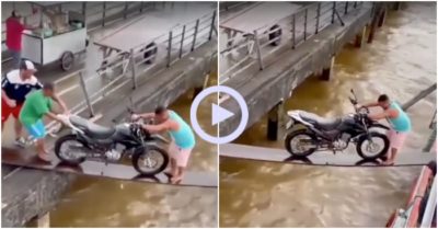 Clip: Xe máy bị “đuối nước”