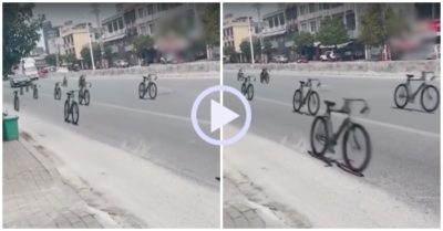 Video: Xe đạp không người lái chạy băng băng trên phố