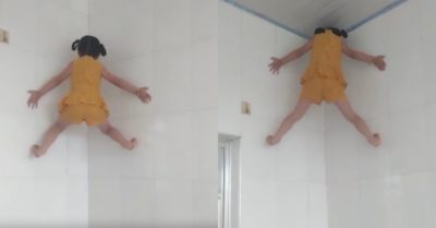 Video: Bé gái tay không trèo tường như người nhện