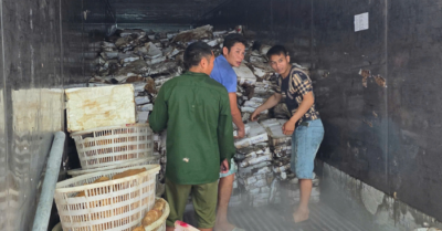 Quảng Ninh: Thu giữ hơn 25 tấn mực, chân gà bốc mùi trong kho lạnh không rõ nguồn gốc