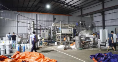 Triệt phá đường dây sản xuất khí cười liên tỉnh, thu giữ hàng chục tấn N2O và ma túy tổng hợp