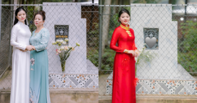 Cô dâu Vĩnh Long chụp ảnh cưới bên mộ cha: Hành động khiến cộng đồng mạng xúc động