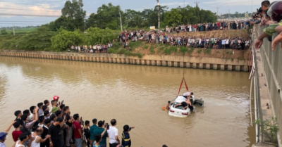 Nghệ An: Ô tô tông 2 xe máy rồi lao xuống sông, 2 người tử vong