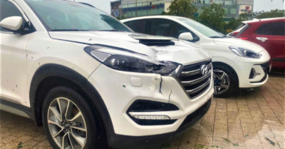 Đỗ xe nơi cao tránh ngập, nhiều ô tô vẫn vỡ kính, móp méo sau bão Kajiki